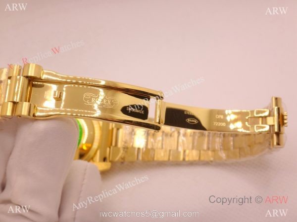 Iced Out Rolex Day-Date Presidential Yellow Gold Watch 36mm 6