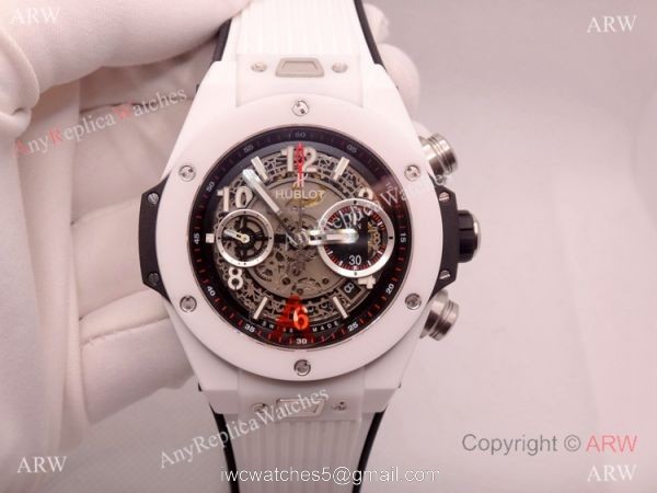 Super Clone Hublot Big Bang Unico White Ceramic Men Watch HUB1220 Movement 6