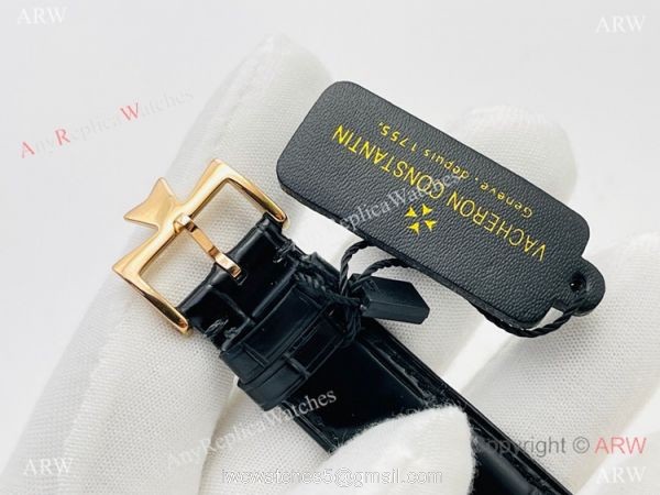 TWS Factory 1:1 Replica Vacheron Constantin Malte Dual Time Regulateur Watch 9015 Rose Gold Black 6