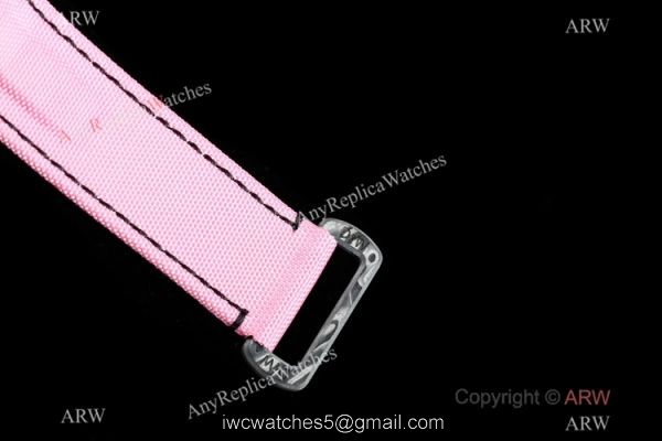 New! TW Swiss Rolex Carbon-Lime Daytona 7750 Watch Pink Fabric Leather Band 6
