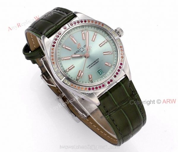 Buy Breitling Chronomat For Women Replica Watches Green Dial 6