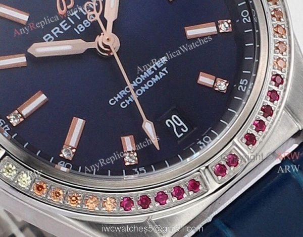 New Breitling Womens Chronomat South Sea Blue Dial Replica Watch 36mm 6
