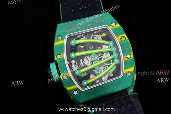 High End Replica Richard Mille 59-01 Tourbillon Yohan Blake Green Watch 6