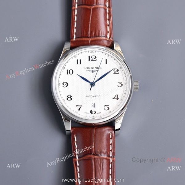 Swiss Quality Longines Master 40mm Leather Strap Arabic Numerals 8215 Movement 6