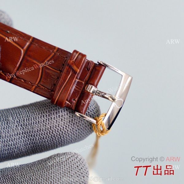 Swiss Quality Copy Omega De Ville Co-Axial Watch 8215 Movement Chocolate Dial Leather Strap 6