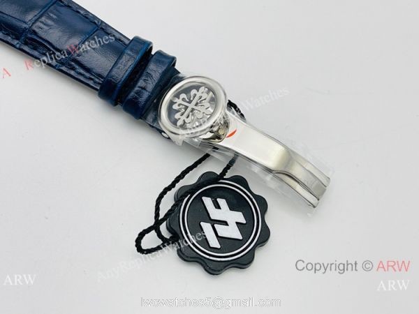 ZF Patek Philippe Calatrava Perpetual Calendar Cal 324 S QA LU 24H303 Watch Blue Dial 6