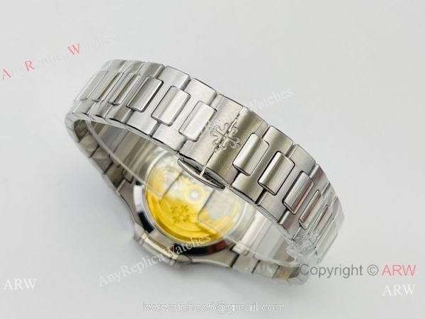 3K Factory 1:1 Best Edition Patek Philippe Nautilus Ladies 34mm Watch Silver Steel White Dial 6