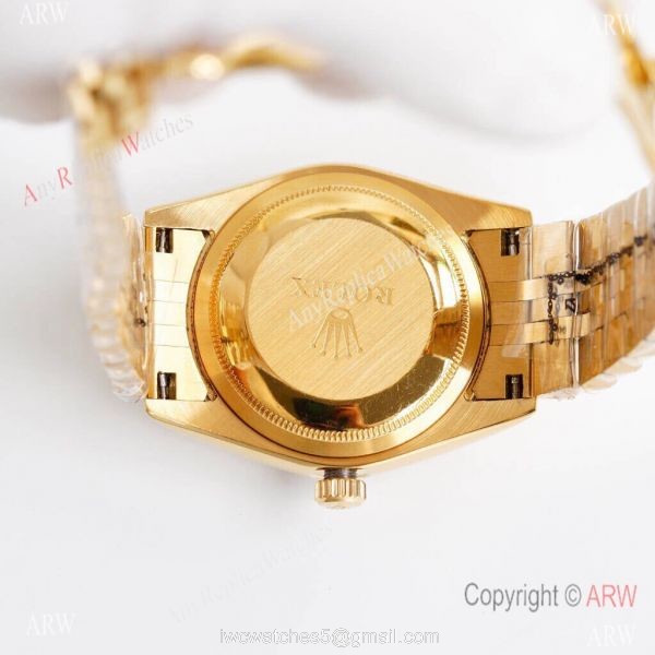 Replica ROLEX Datejust All Gold Diamond 28mm/36mm Citizen 8215 Watch 6