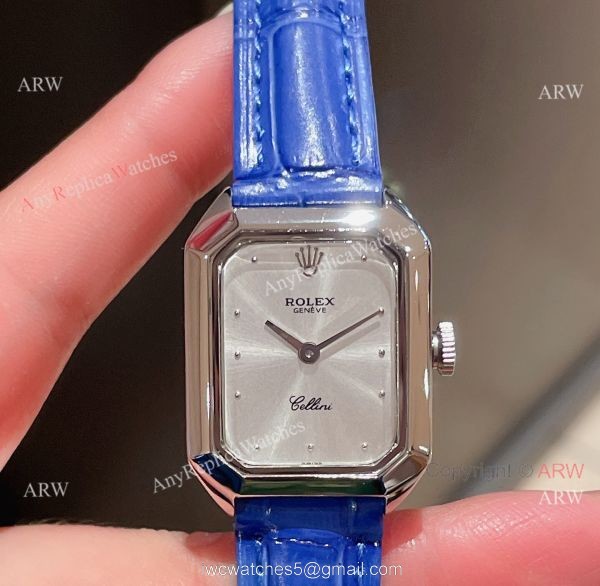 Replica Rolex Cellini Stainless Steel Case Gray Dial 24mm Lady Watch 6