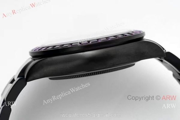 NEW! Noob Factory 4130 Rolex Daytona Blaken &8216;Black Venom 40 Watch Pink Diamond DLC Case 6