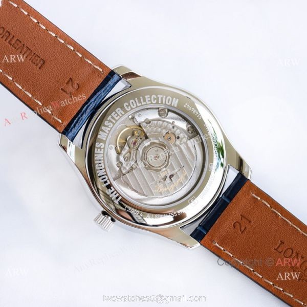 (GF) Swiss Copy Longines Master Bucherer Blue Moonphase dial Watch Leather Strap 40mm 6