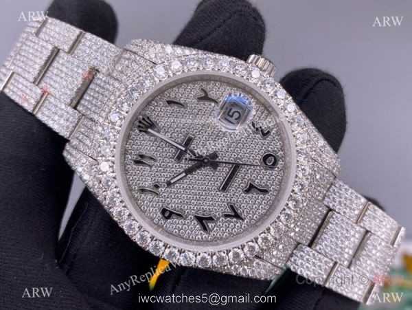 Iced Out Rolex Datejust II Middle East Arabic Watch 2836 Movement 6