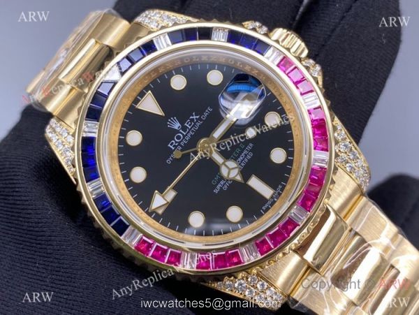 Swiss 3186 Rolex GMT-Master II 116758Saru All Gold Watch Swiss Replica GMTII 6