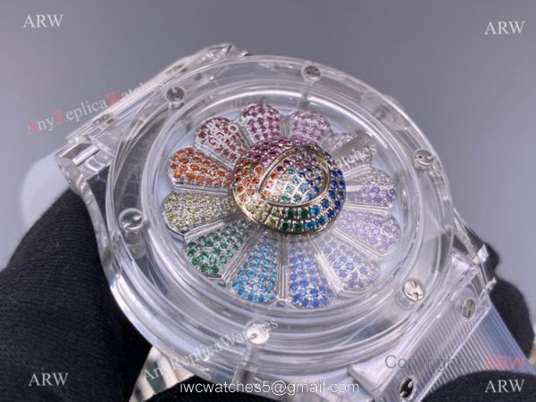 2022 New! Swiss Hublot Takashi Murakami Sapphire Rainbow Watch 45mm 6