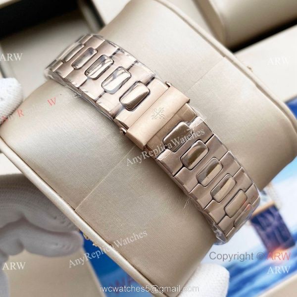 Swiss Quality Patek Philippe Nautilus Citizen 8215 Rose Gold Blue Replica Watches 6