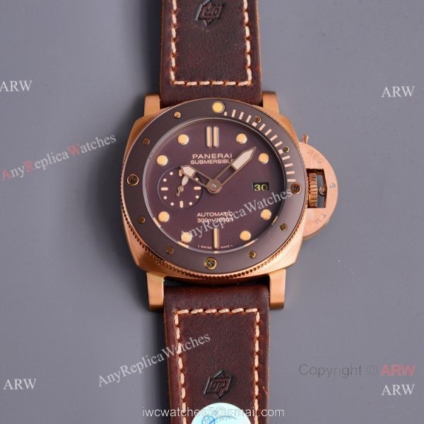 Best Replica Panerai Luminor Submersible PAM 968 Watch Rose Gold 6
