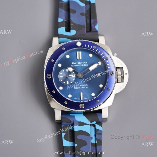 Copy Panerai Luminor Submersible Camo Rubber Strap Watch Pam1068 6