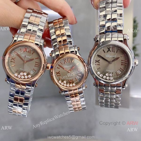 Knockoff Chopard Happy Sport quartz Watch Rhodium Grey Stainless Steel 6