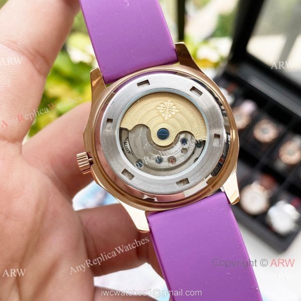 Replica Patek Philippe Lady-Aquanaut Watch Diamond Bezel Rose Gold 6