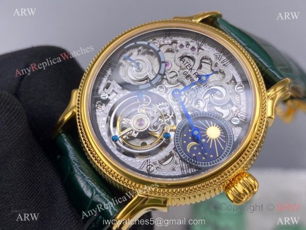 Swiss Patek Philippe Grand Complications Moonphase Tourbillon Watch Yellow Gold 42mm 6