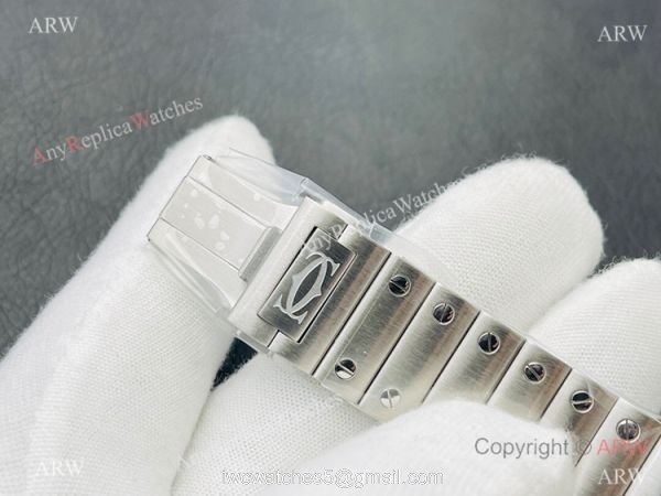 V8 Factory Super Clone Cartier Skeleton Santos Swiss Ronda4S20 Watch Two Tone Rose Gold 6