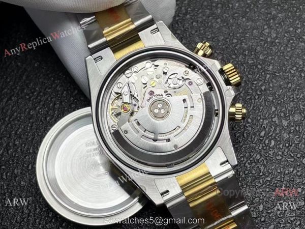 Better Factory BTF Swiss 4130 Rolex Daytona Two Tone Gold Champagne Watch Custom 6