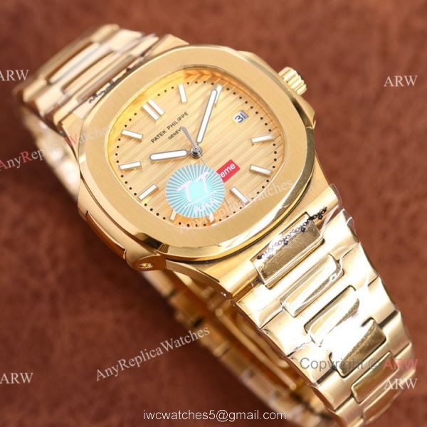 Swiss Quality Copy Patek Philippe Nautilus x Supreme Citizen Watch Yellow Gold 6