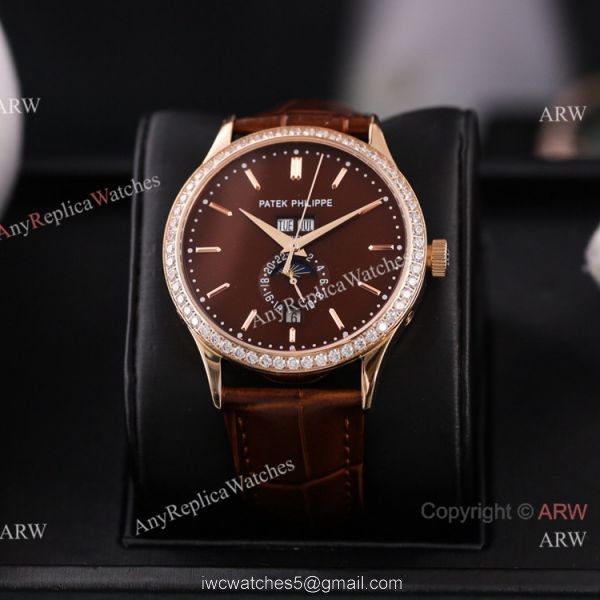 Swiss Quality Copy Patek Philippe Annual Calendar Calatrava Citizen Watch Blue Moon Dial 6