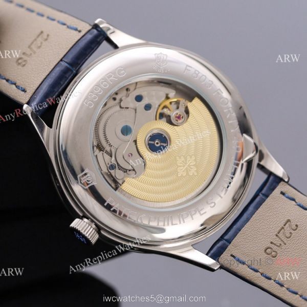 Swiss Quality Patek Philippe Calatrava Annual Calendar Silver Dial Rose Gold Watches 6