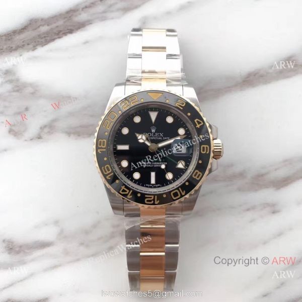 NEW UPGRADED Replica Rolex GMT-Master II 2-TONE Black Ceramic Watch 6