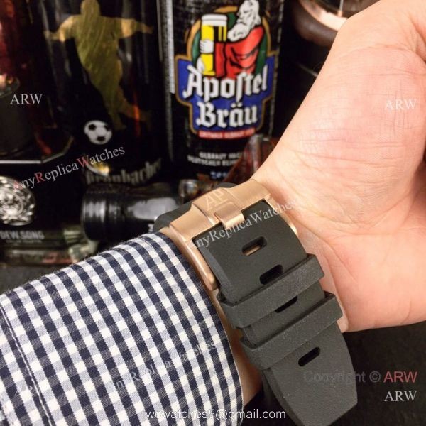 Replica Audemars Piguet Royal Oak Offshore Tattoo Watch SS Black Dial 6