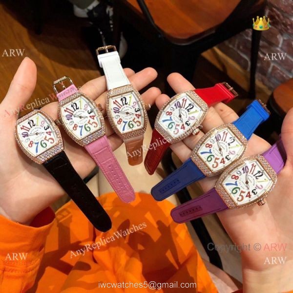 Replica Franck Muller Vanguard Women Watches Rose Gold Diamond Swiss Quartz 6