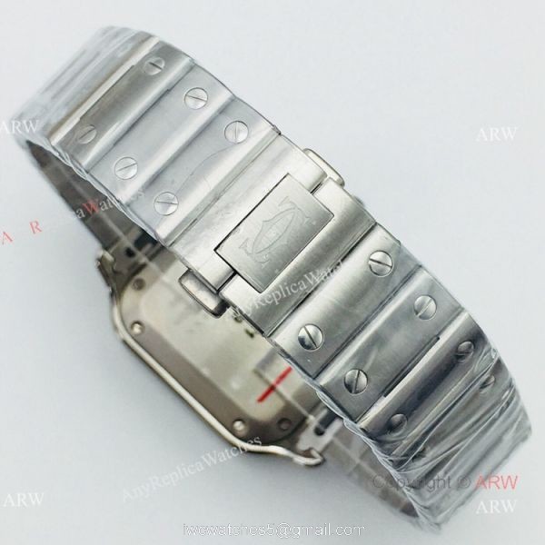 BV Factory 1:1 Copy Ladies Cartier Santos De Cartier Silver Diamond Watch 6