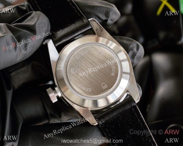 Copy Tudor Black Bay GMT Pepsi Bezel Black Leather Strap Watch 6