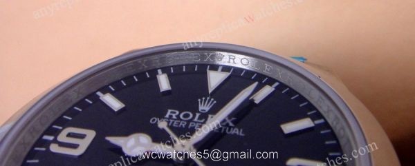 Rolex Explorer Black Face Stainless Steel Mens Replica Watch 7