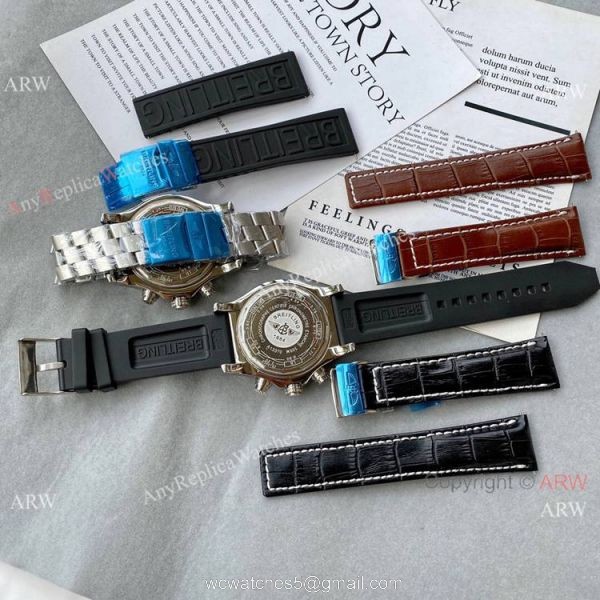Best Copy Breitling Super Avenger II Watch White Dial Leather Band 7