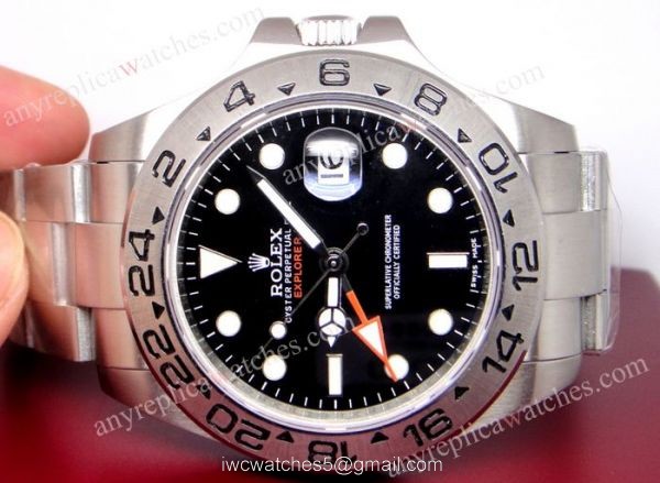NEW UPGRADED Replica Rolex Explorer II GMT Watch Stainless Steel Black 42mm 7