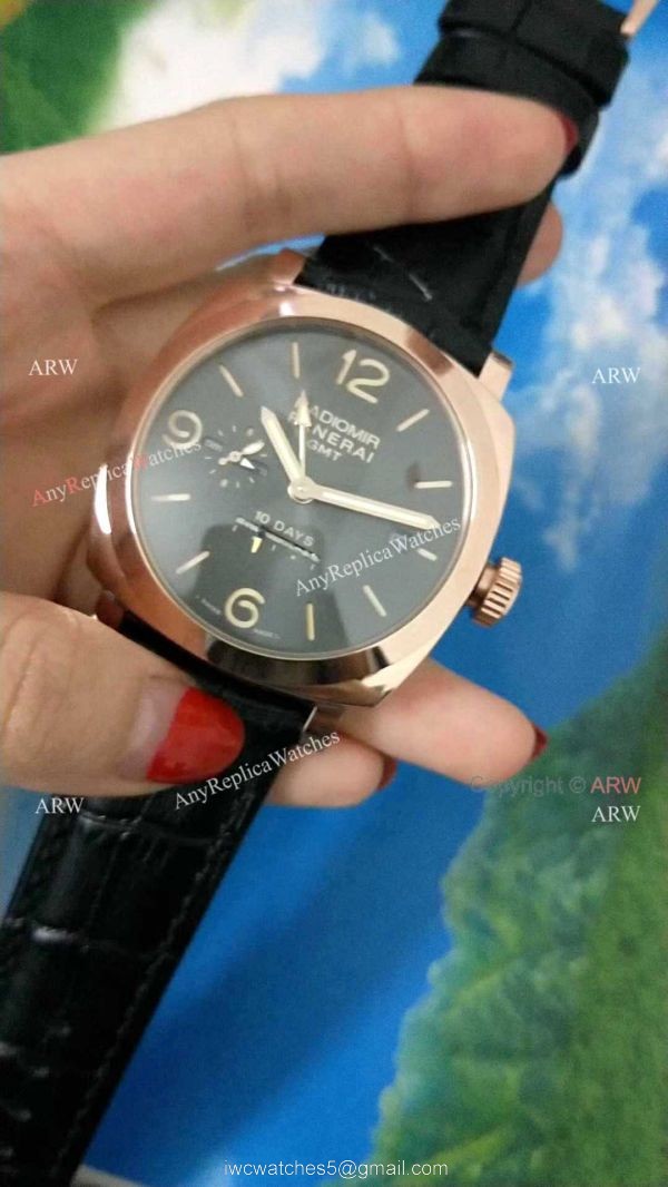 Radiomir Panerai 1940 10 Days GMT Automatic Replica Watch Rose Gold Pam625 7