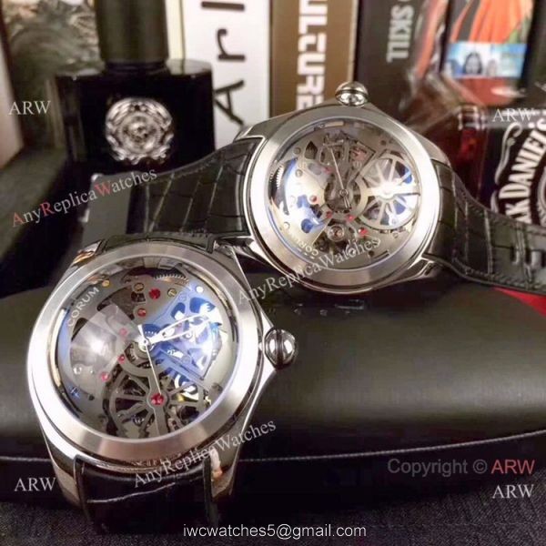 Buy Replica Corum Skeleton Bubble Squelette Silver Dial Watch 45mm 7