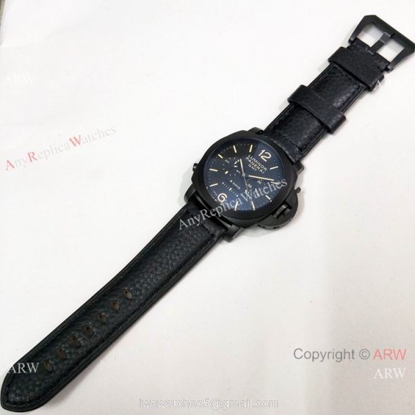 Replica Panerai Luminor GMT PAM 317 Watch Black Case Brown Markers 7