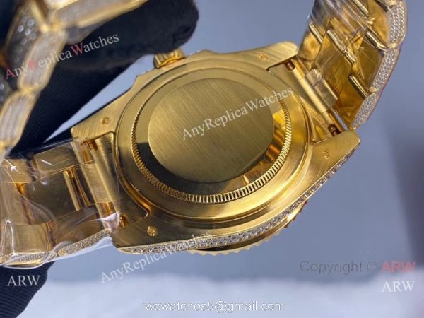 Swiss Quality Rolex GMT-Master II 116769 Ice Watch Replica Yellow Gold 7