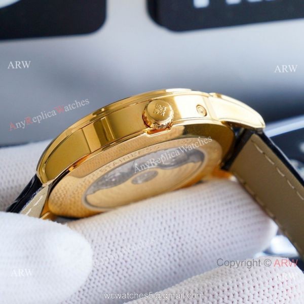 Swiss Patek Philippe Geneve Complications Moonphase Watches Gold Dial 7