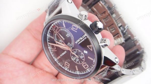 MONTBLANC FLYBACK REPLICA BLACK CHRONOGRAPH STEEL BLACK WATCH 7