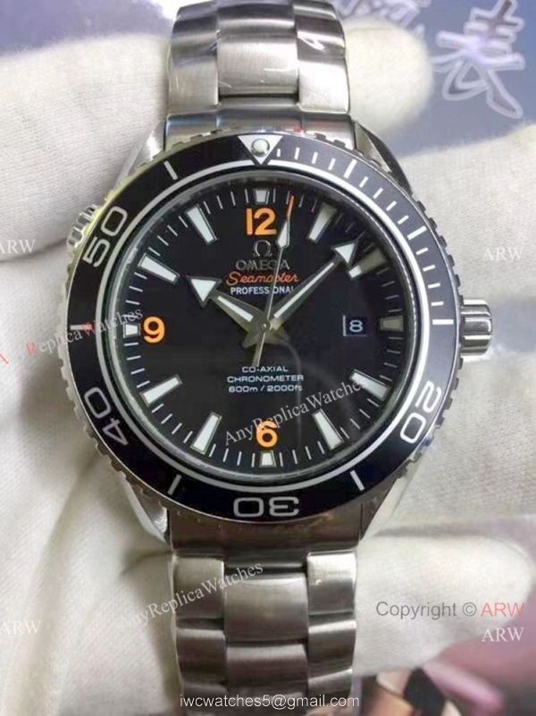 Low Prcie Omega Watch Replica Seamaster with Black Orange Bezel 7