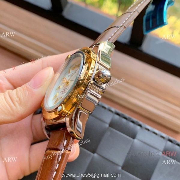 Wholesale Copy Breitling Chronomat 01 Rose Gold Dial Watches 7