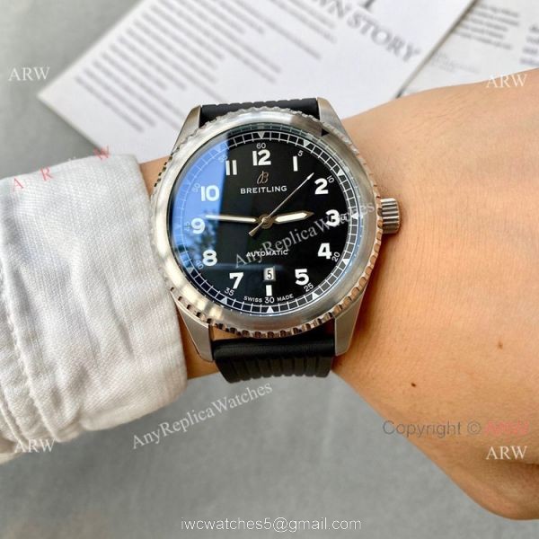 Vintage Style Breitling Premier Automatic Watch Black Dial 7