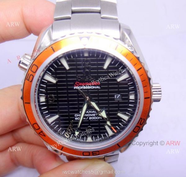 Replica Omega Watches Seamaster Planet Ocean 007 Watch with Orange Bezel 7