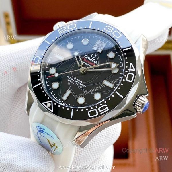 Copy Omega Seamaster 300m Limited Edition Watch White Rubber Strap 7
