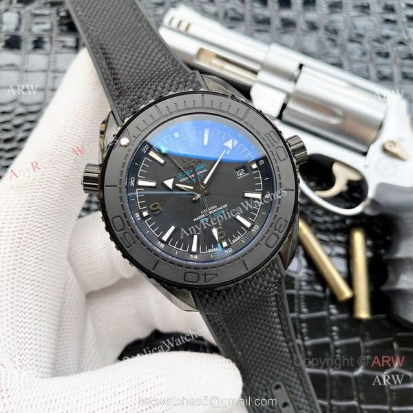 Faux Omega Seamaster Planet Ocean GMT Watches Blue Case 7