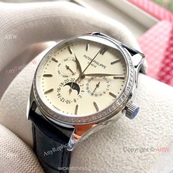 Swiss Clone Patek Philippe Geneve Complications Watch 40mm Rose Gold Case 7